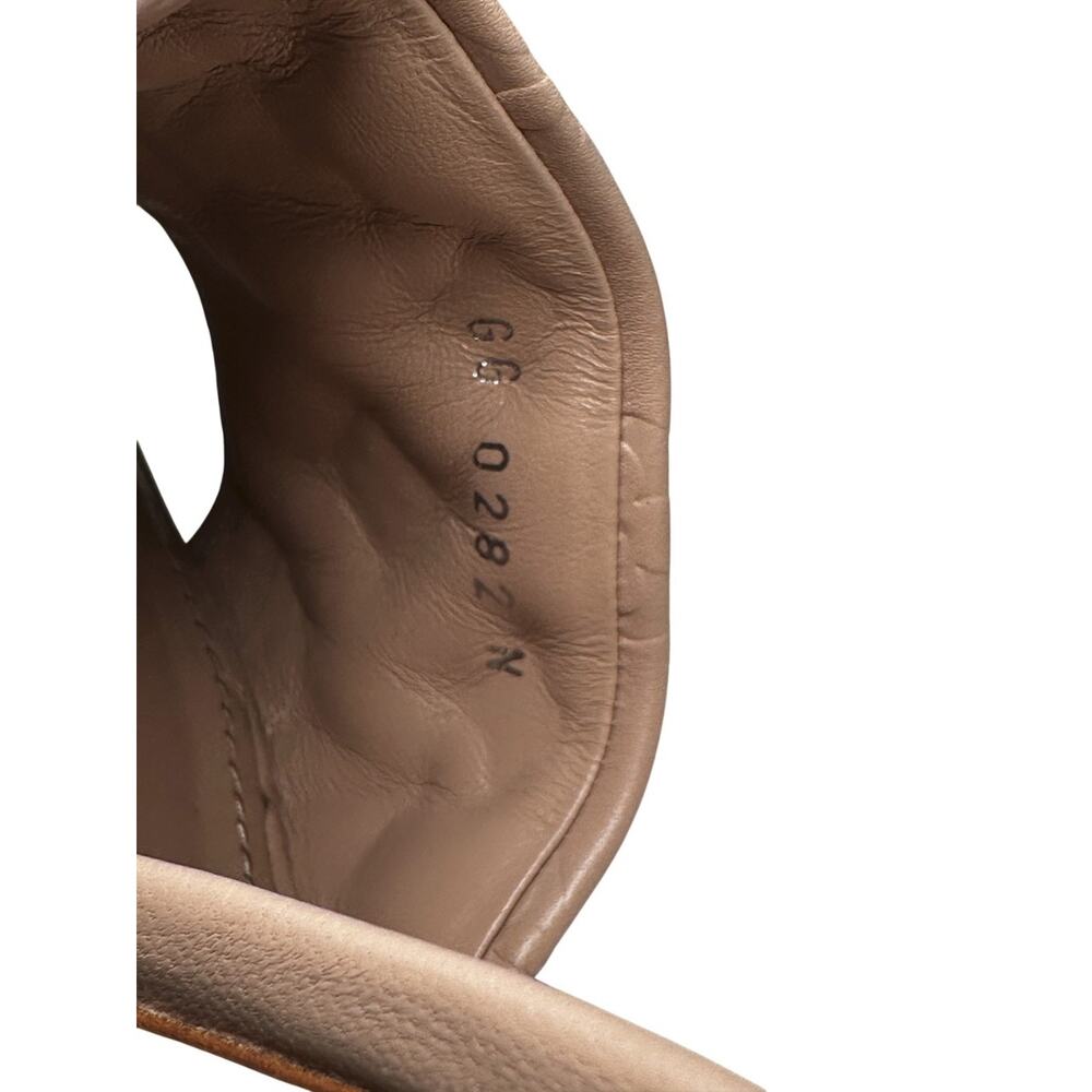 LOUIS VUITTON Revival Nude Lambskin Embossed Monogram Heels Slides Mules 39 - Picture 7 of 9